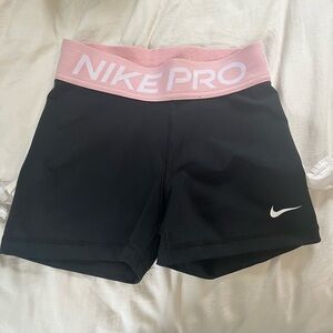 Nike pro shorts, pink waistband